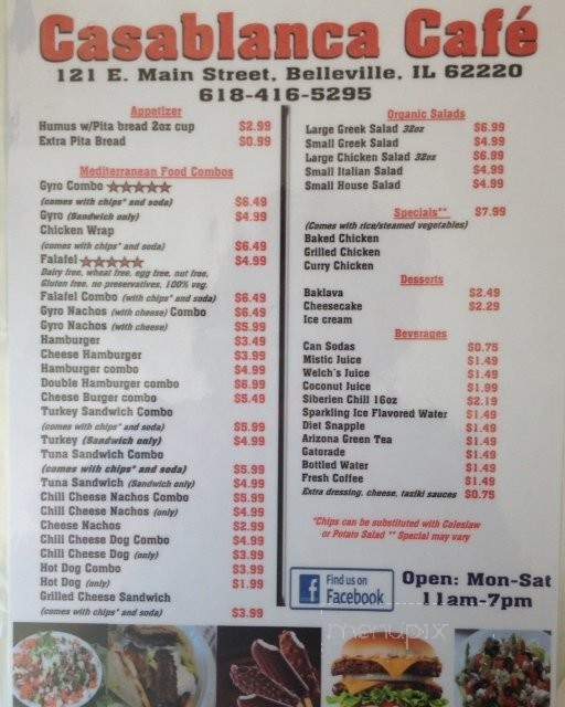 Casablanca Cafe - Belleville, IL menu_pic