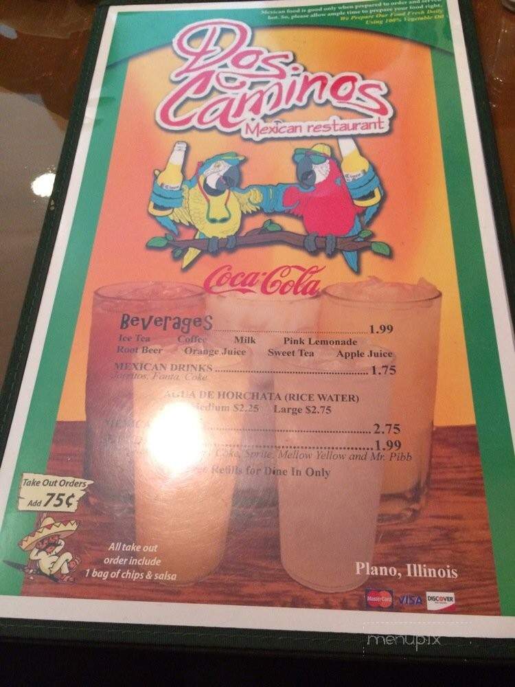 Dos Caminos - Plano, IL menu_pic