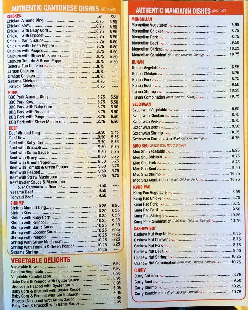 Hong Kong Carry Out - Lombard, IL menu_pic