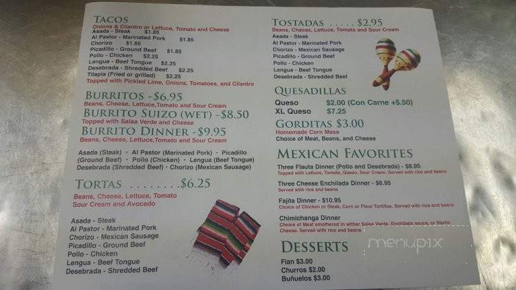 Chico's Tacos - Elburn, IL menu_pic
