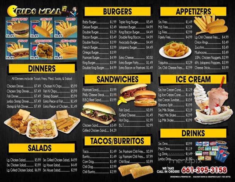 Burger Shack - Bakersfield, CA menu_pic