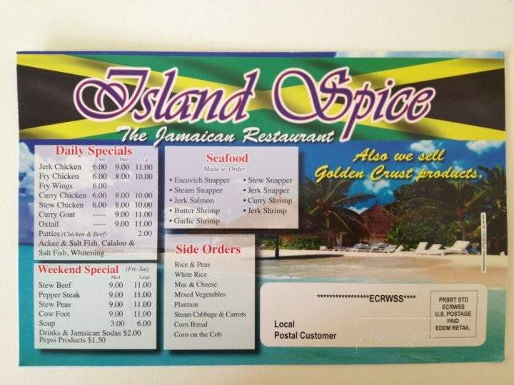 Island Spice - York, PA menu_pic