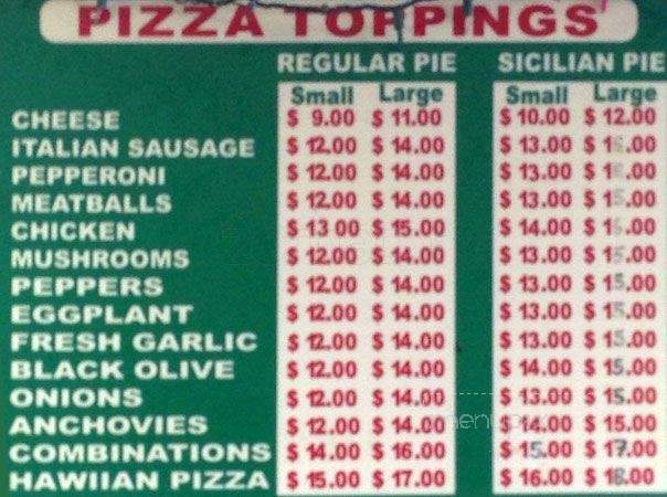 My Place Pizza - Bronx, NY menu_pic