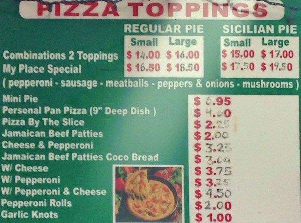 My Place Pizza - Bronx, NY menu_pic