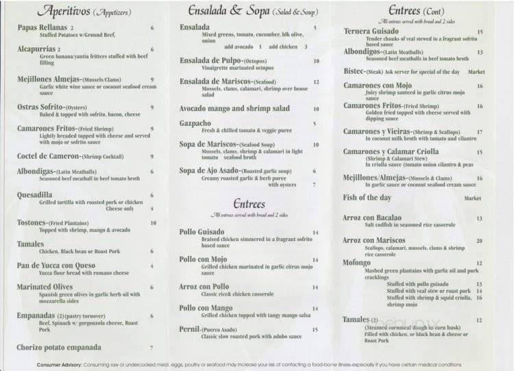 Sazon - St. Petersburg, FL menu_pic