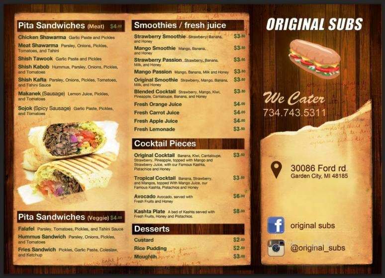 Original SUBS - Garden City, MI menu_pic