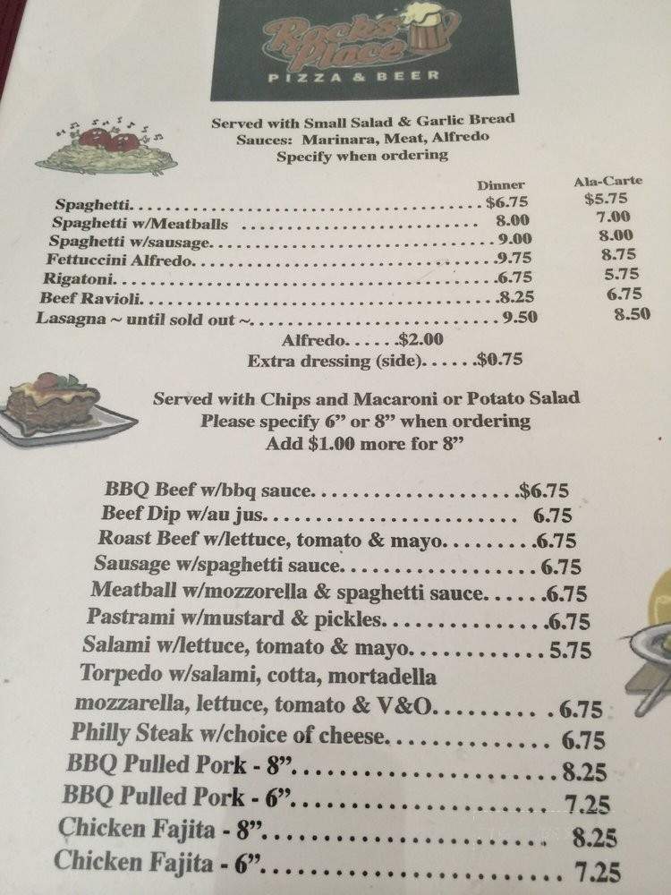 Rock's Place - Lucerne Valley, CA menu_pic