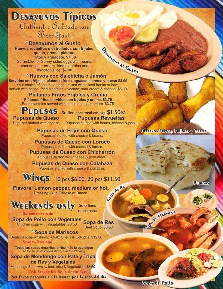 Karina Restaurant Salvadoreno - Marietta, GA menu_pic