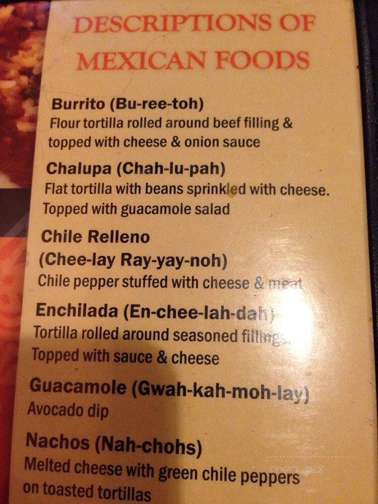 Yucatan - Manning, SC menu_pic