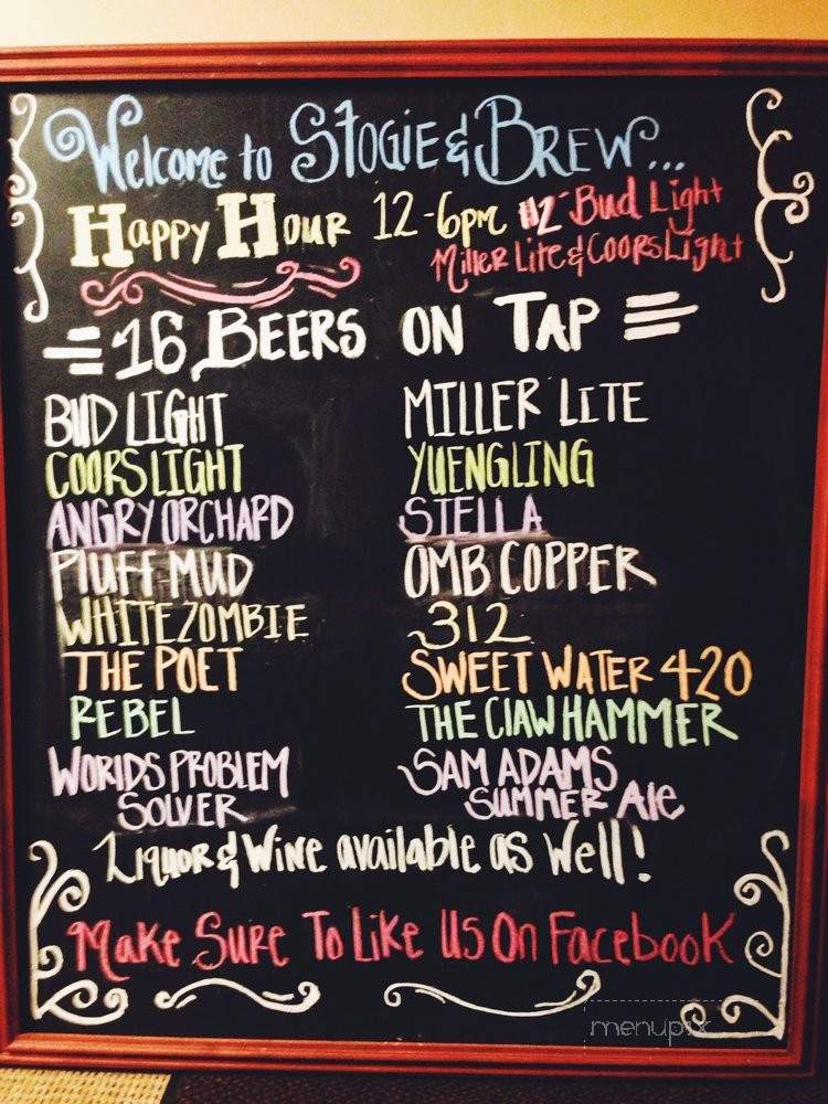 Stogie and Brew - Fort mill, SC menu_pic