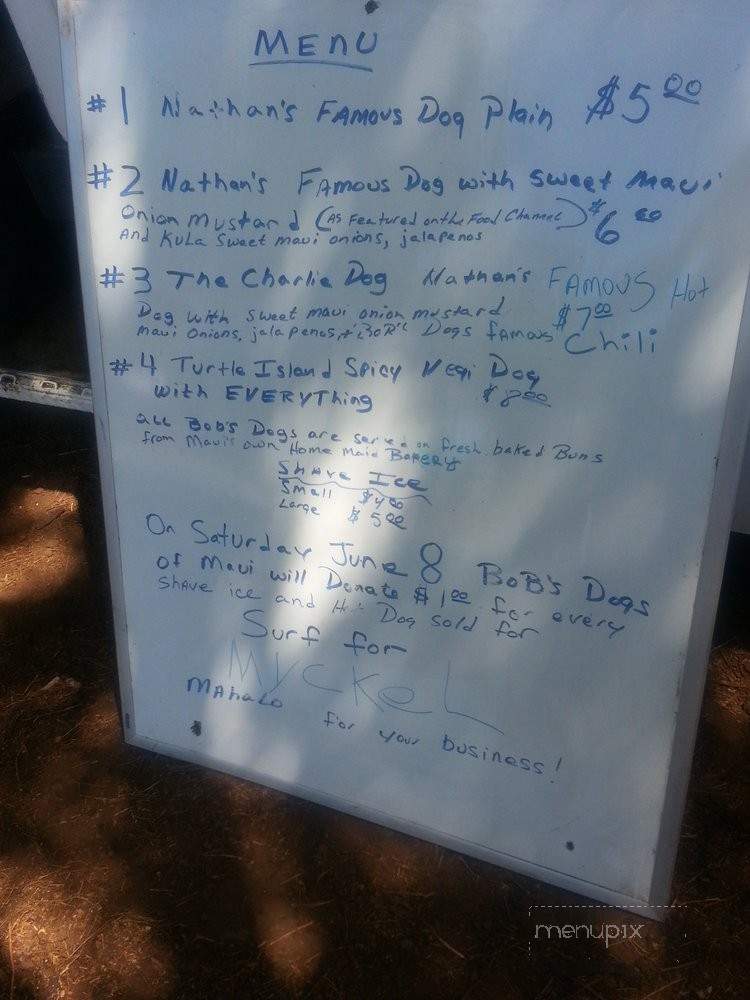Bob's Dogs of Maui - Lahaina, HI menu_pic