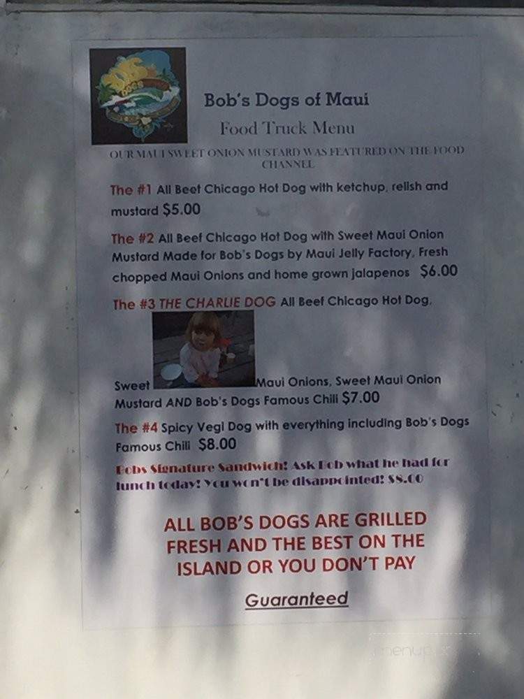 Bob's Dogs of Maui - Lahaina, HI menu_pic
