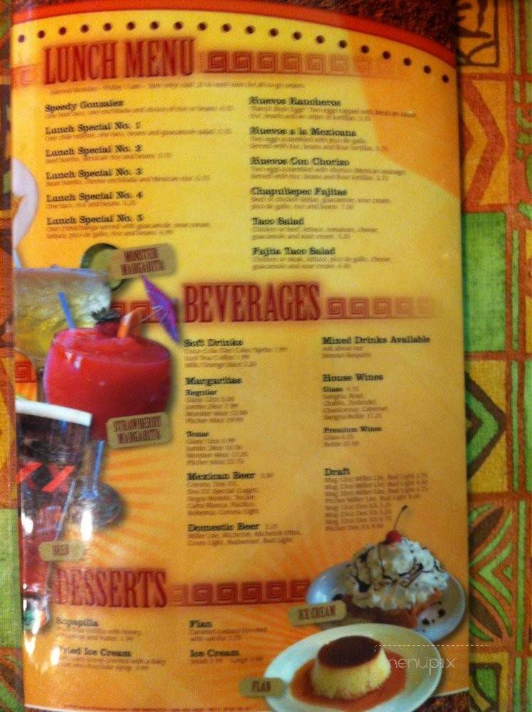 Chapultepec Mexican Restaurant - Collierville, TN menu_pic