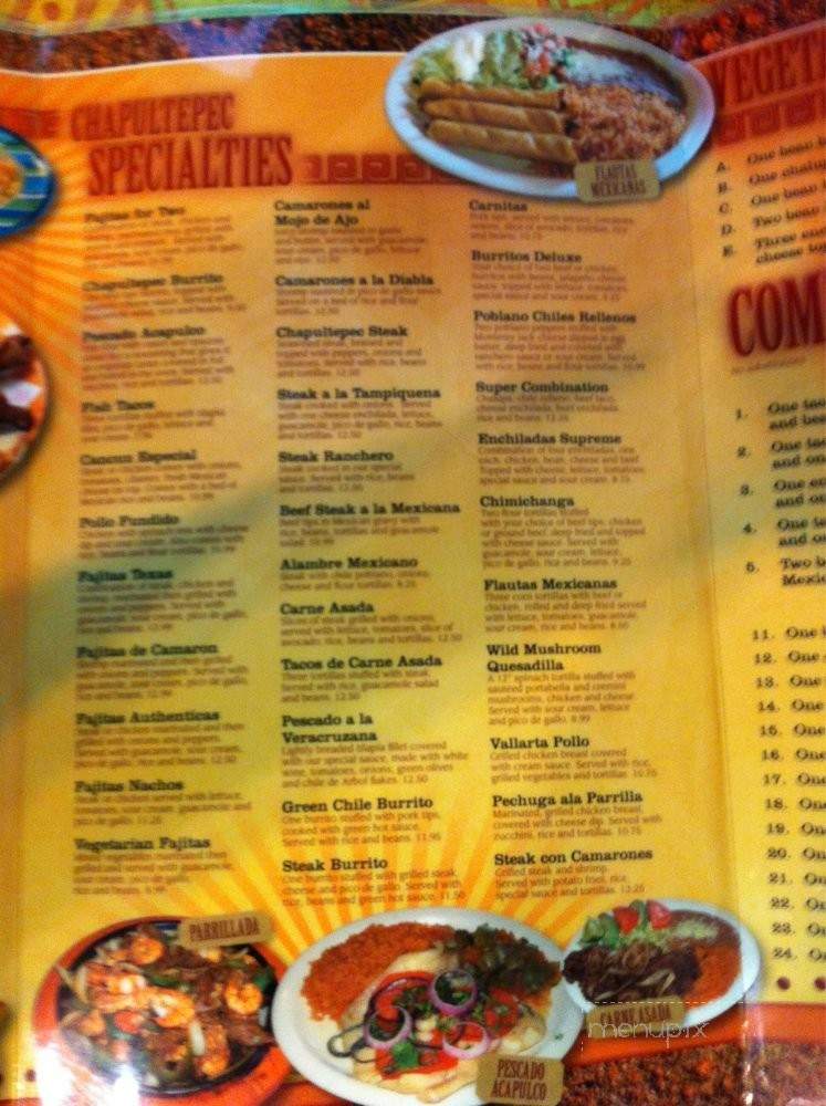 Chapultepec Mexican Restaurant - Collierville, TN menu_pic