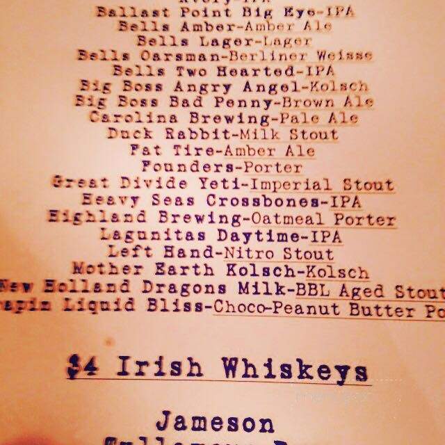 Circa 1888 - Raleigh, NC menu_pic