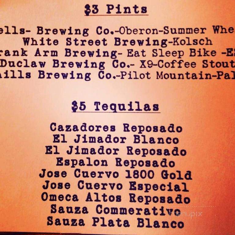 Circa 1888 - Raleigh, NC menu_pic