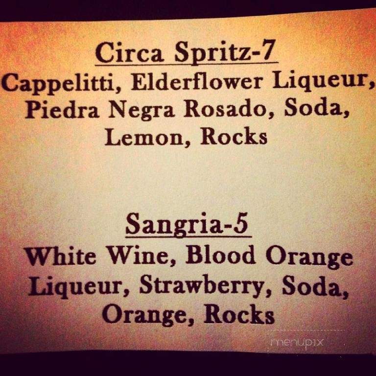 Circa 1888 - Raleigh, NC menu_pic