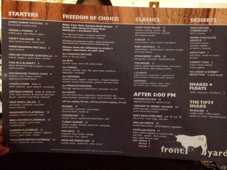 Front Yard - Dallas, TX menu_pic