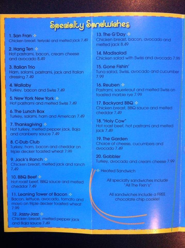 G'Day Deli - Loomis, CA menu_pic