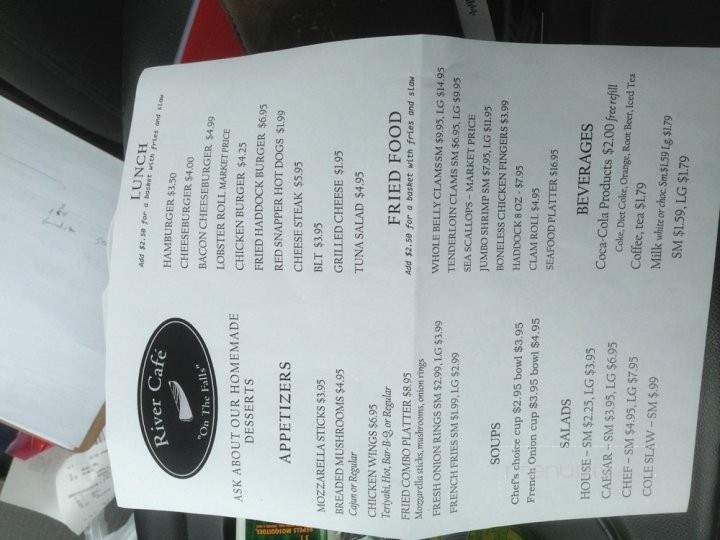 River Cafe - Island Falls, ME menu_pic