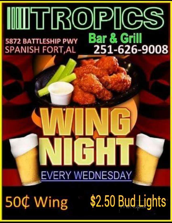 Tropic's - Spanish Fort, AL menu_pic