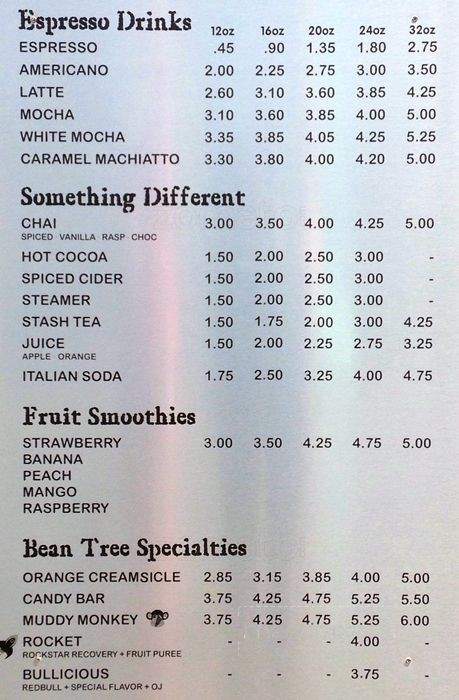 The Bean Tree - Puyallup, WA menu_pic