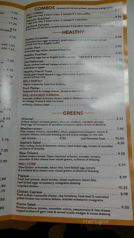 Meli Cafe Pancake House & Restaurant - Racine, WI menu_pic