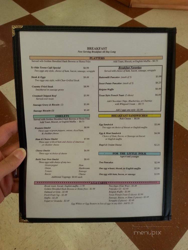 Ye Olde Towne Cafe - Leonardtown, MD menu_pic