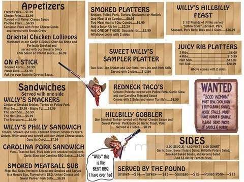 Sweet Willy's BBQ - Wichita, KS menu_pic