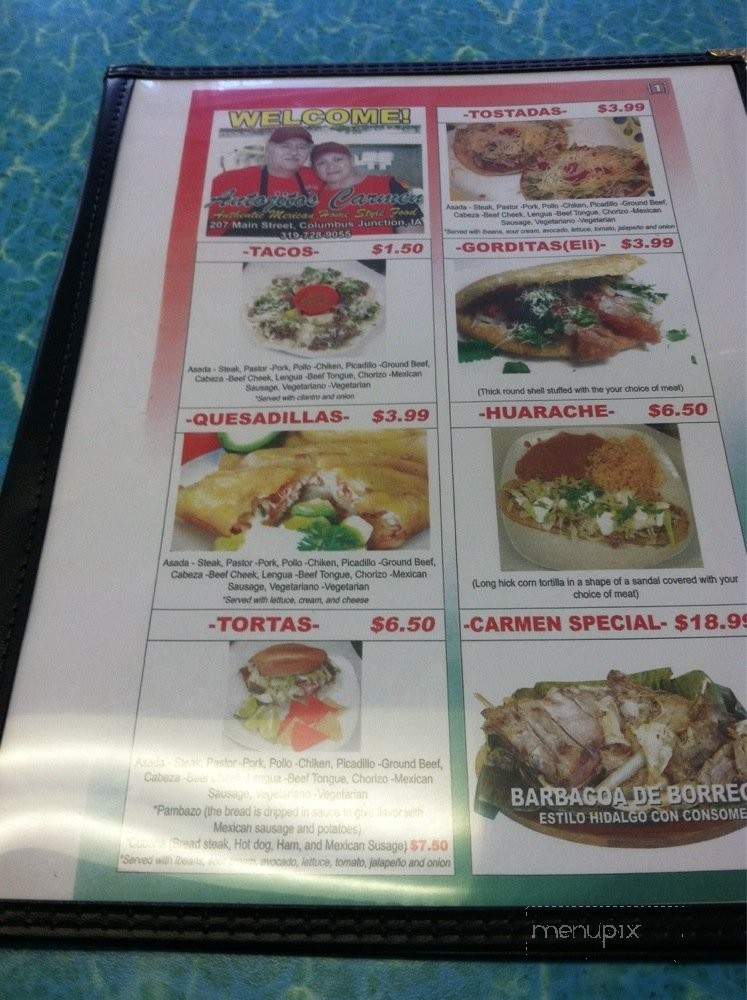 Antojitos Carmen - Columbus Junction, IA menu_pic