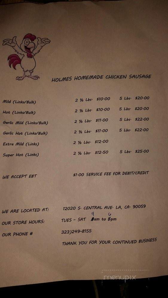 /250208267/Holmes-Homemade-Chicken-Sausage-Los-Angeles-CA - Los Angeles, CA
