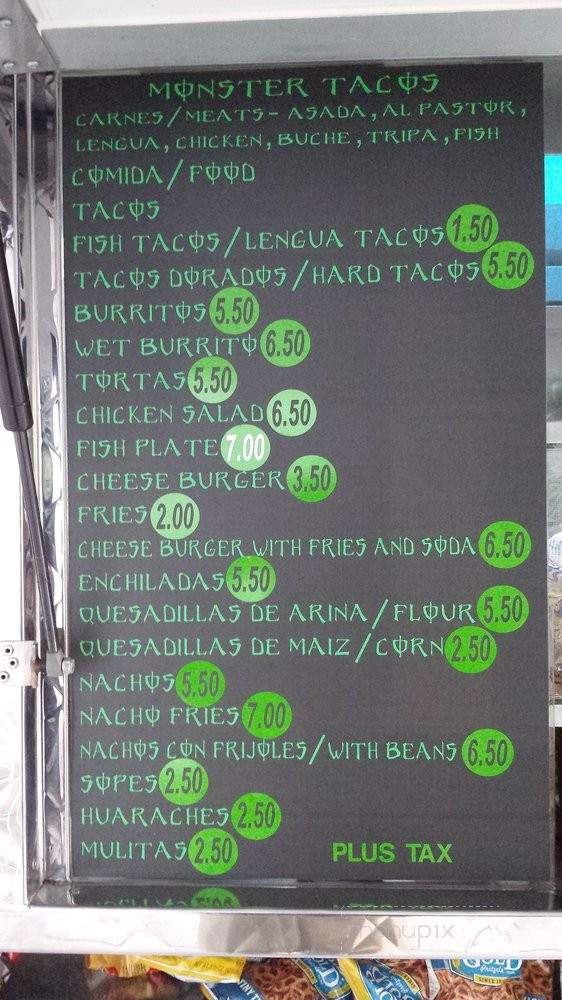 Monster Taco Truck - Los Angeles, CA menu_pic