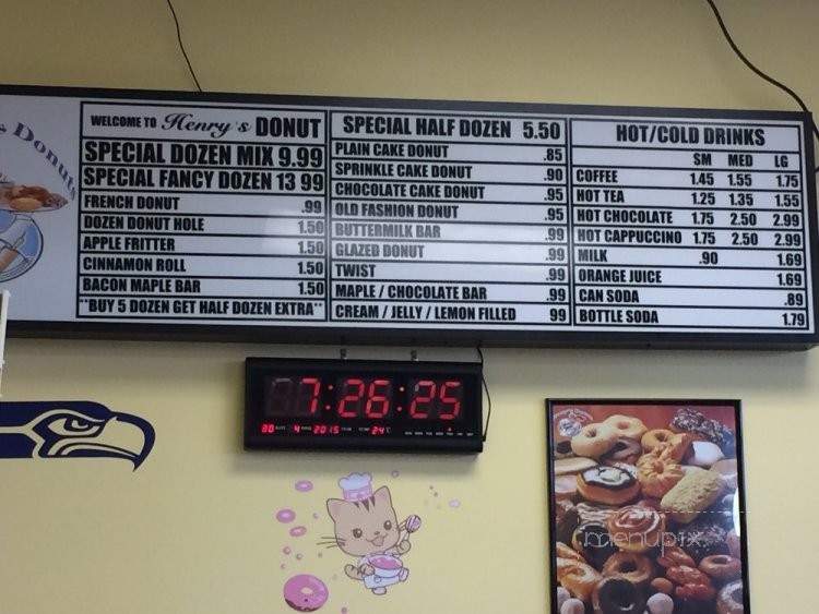 Henry's Donuts - Monroe, WA menu_pic