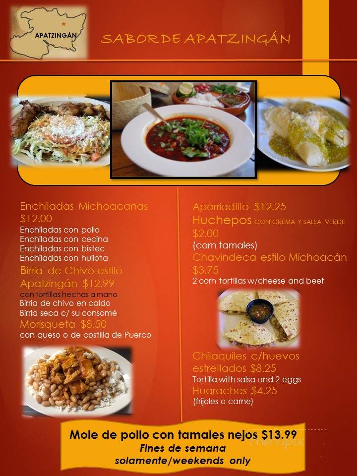 Renato's Mexican Restaurant - San Jose, CA menu_pic