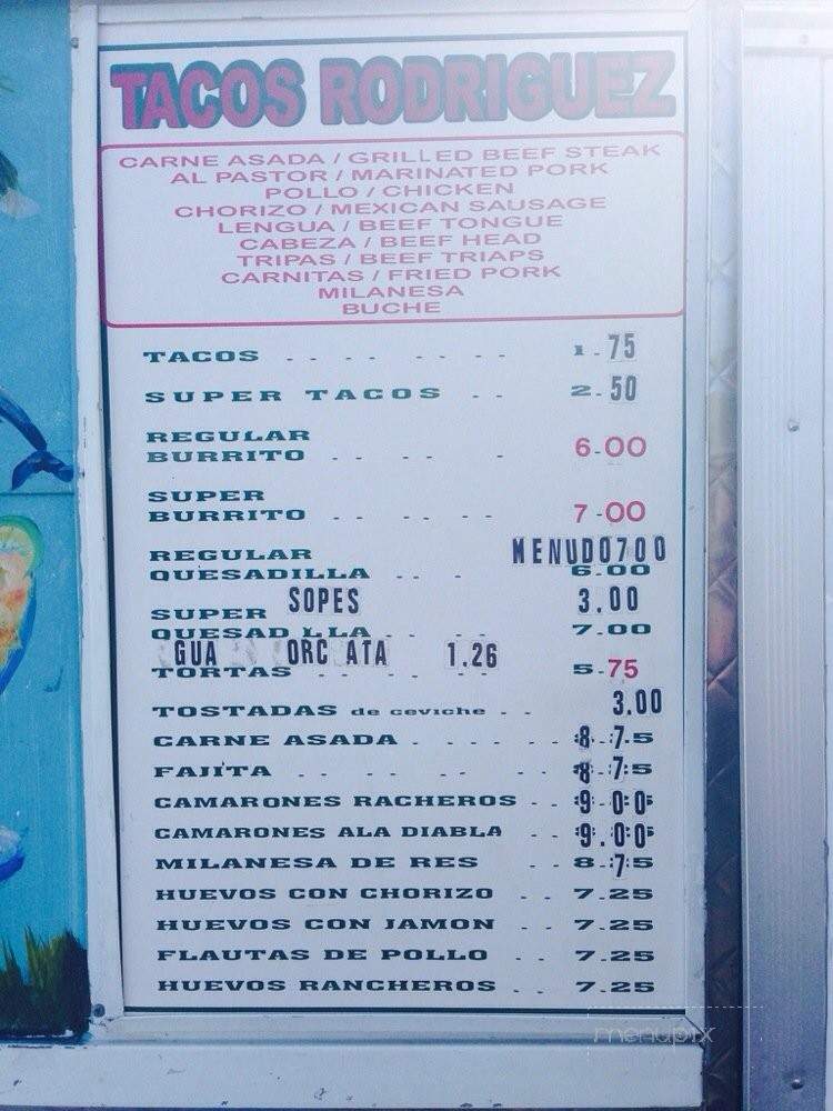 Tacos Rodriguez - San Francisco, CA menu_pic