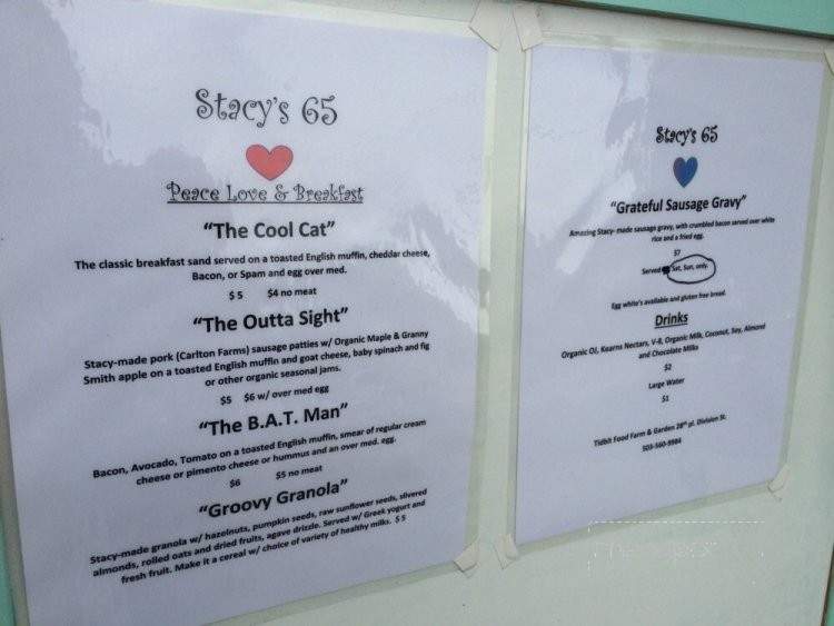 Stacy's 65 - Portland, OR menu_pic