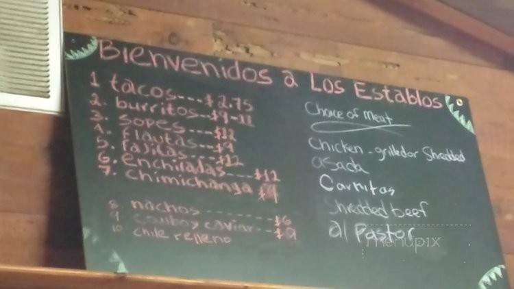 Los Establos - Cool, CA menu_pic