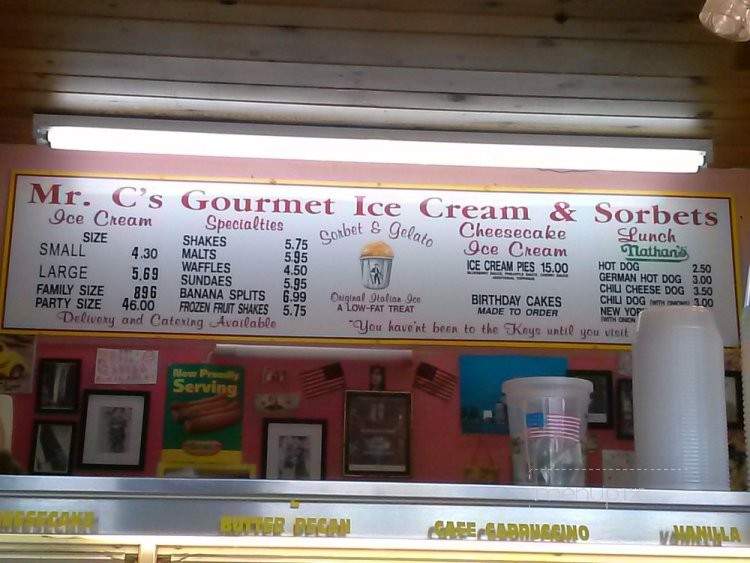 Mr. C's Home Made Ice Cream - Islamorada, FL menu_pic