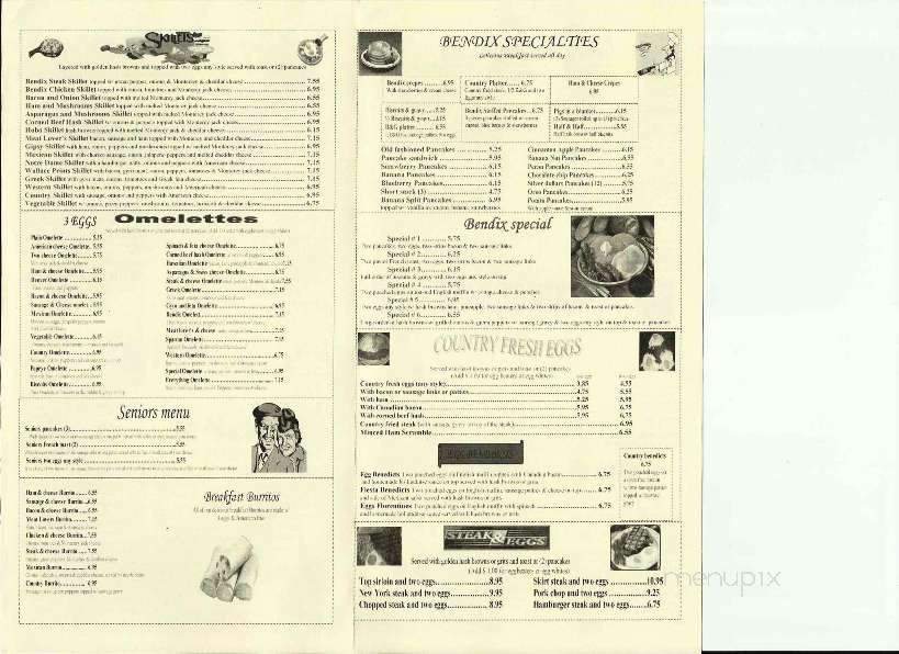 The Bendix Cafe - South Bend, IN menu_pic