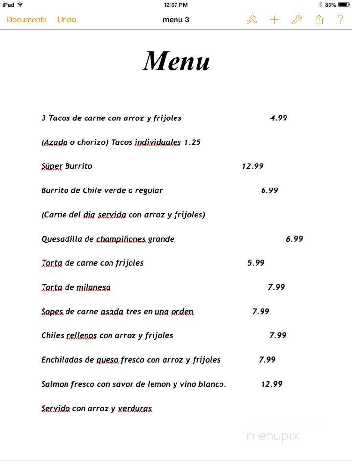 Marco's Mexican Cuisine - Arvin, CA menu_pic