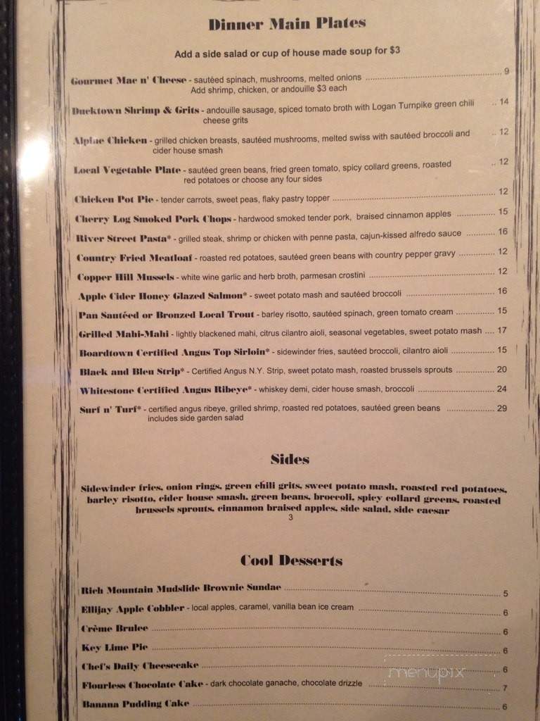 Cider Ridge - Ellijay, GA menu_pic
