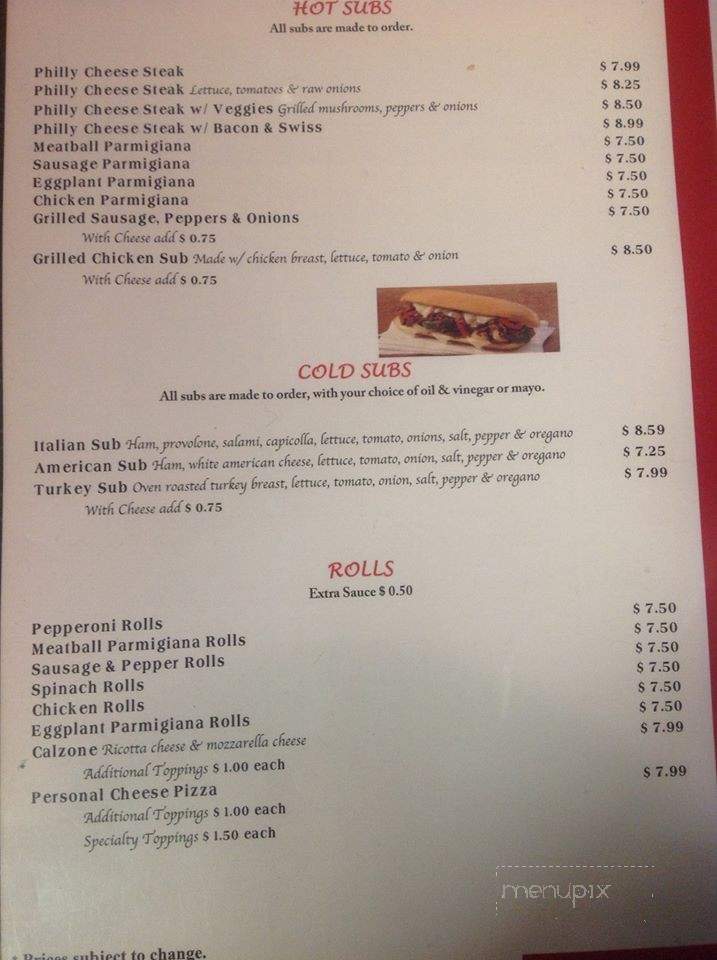 Taste Of Napoli - Blairsville, GA menu_pic