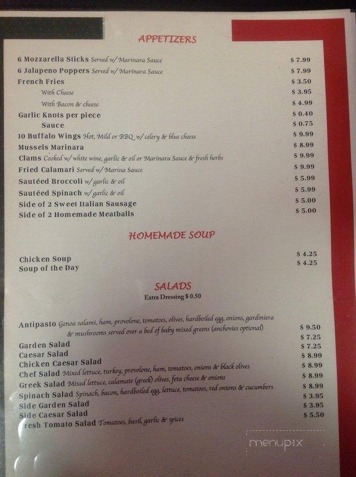 Taste Of Napoli - Blairsville, GA menu_pic