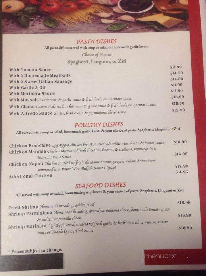 Taste Of Napoli - Blairsville, GA menu_pic