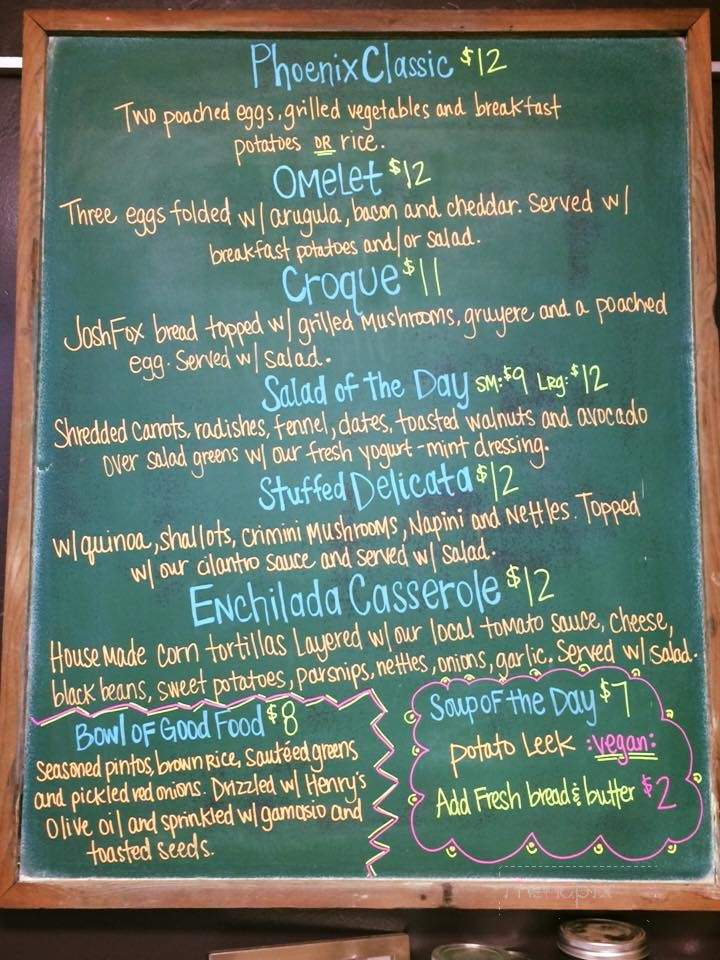 Cafe Phoenix - Arcata, CA menu_pic