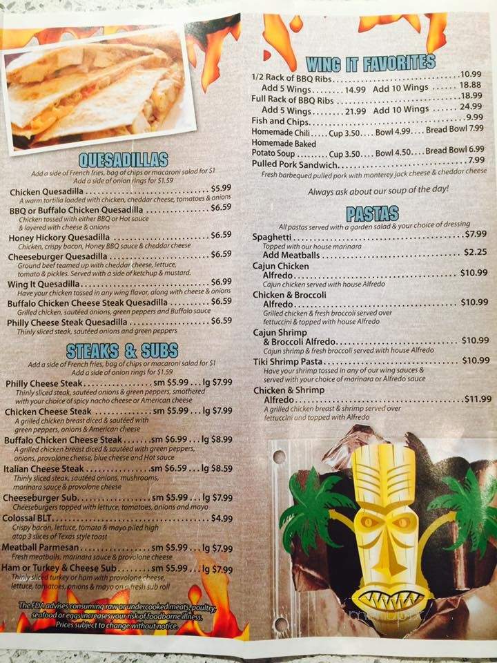 Just Wing It - Annville, PA menu_pic