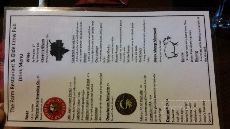 Farm - Adena, OH menu_pic
