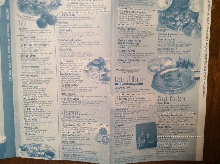 El Rancho Poblano - Yorktown, IN menu_pic