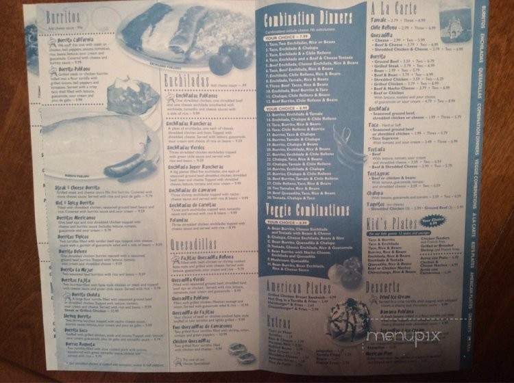 El Rancho Poblano - Yorktown, IN menu_pic
