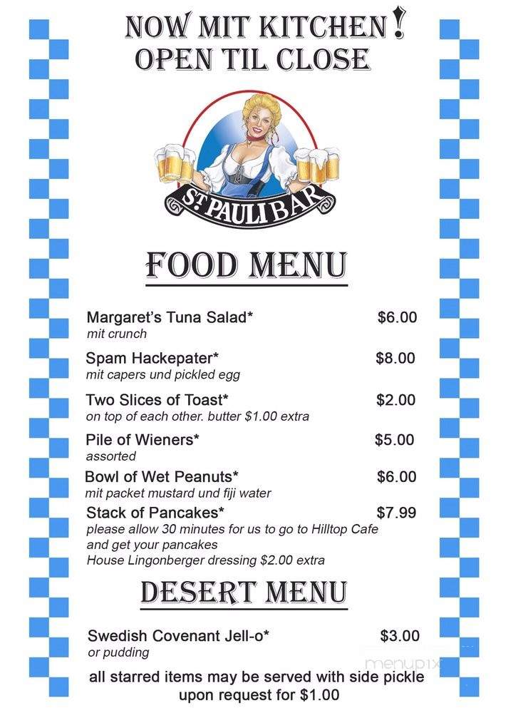St Pauli Club - Chicago, IL menu_pic